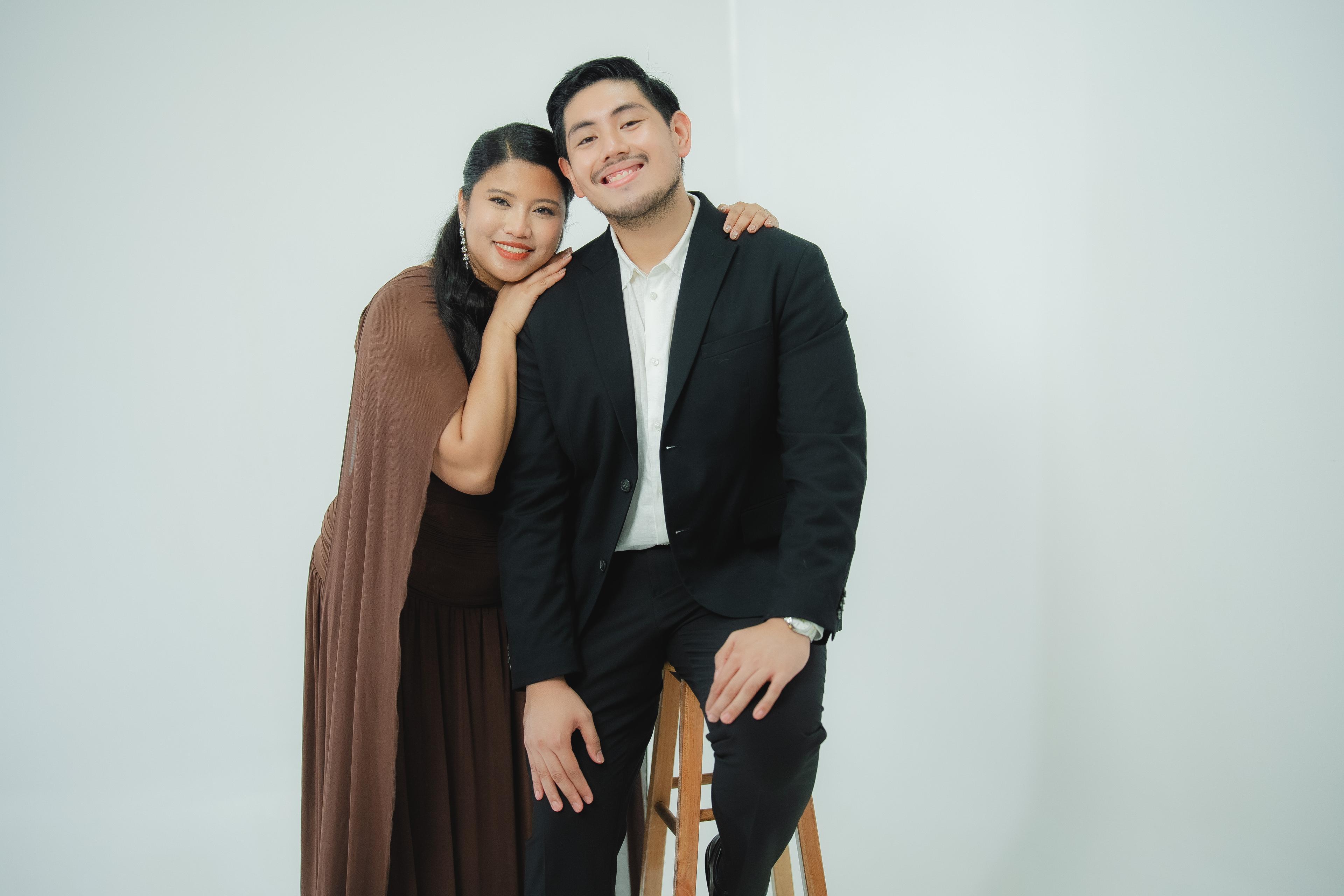 Studio portrait of the couple